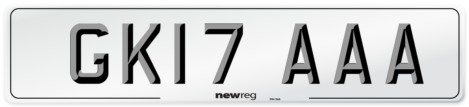 GK17 AAA Number Plate from New Reg